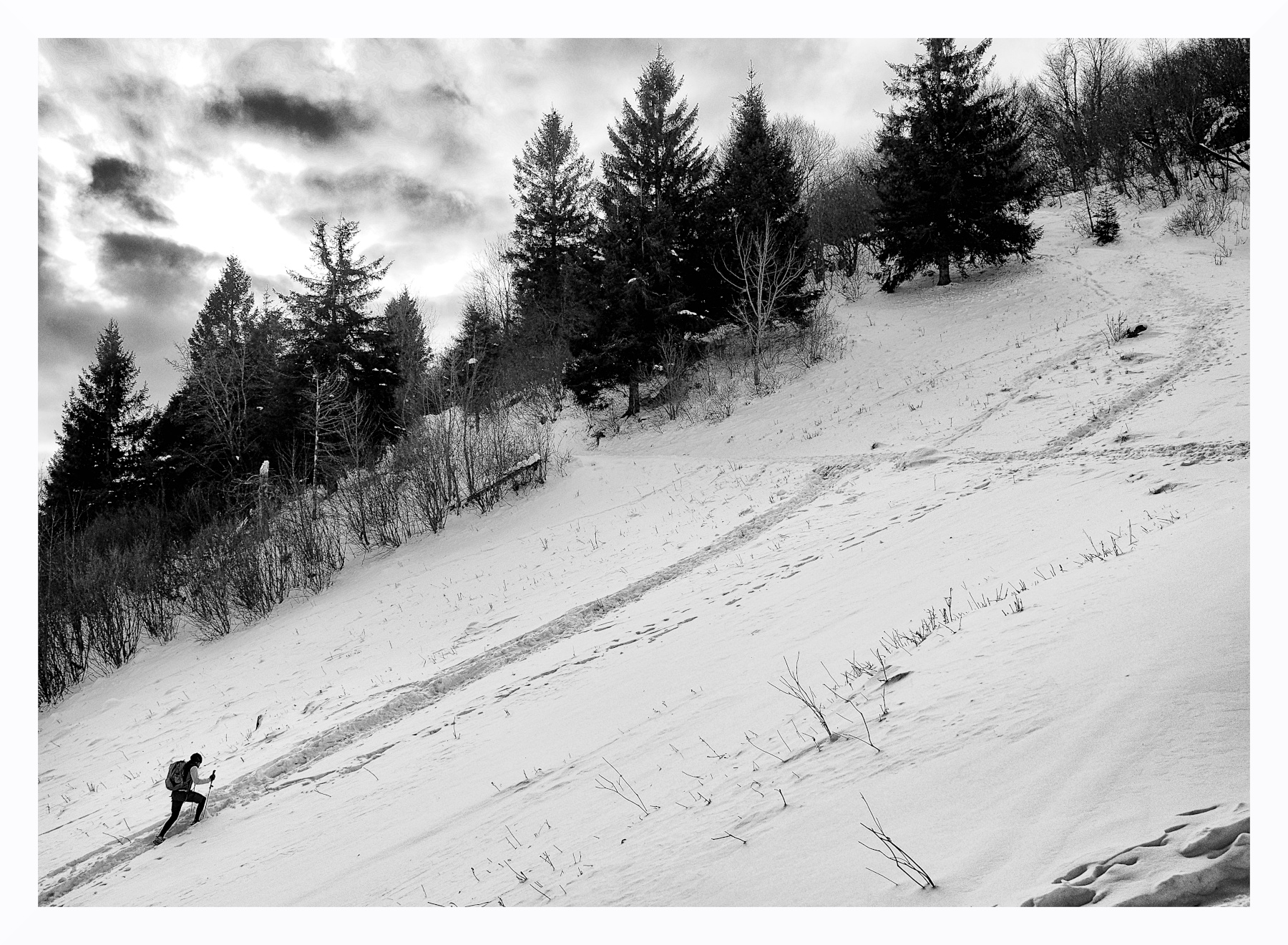 Salita solitaria invernale