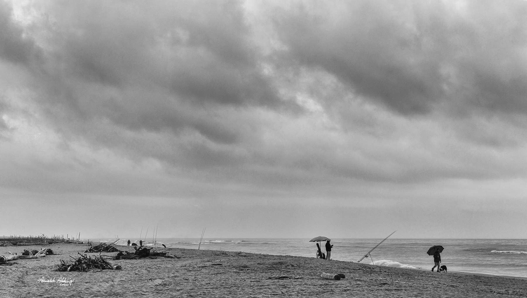 Il mare d'inverno , ed i pescatori..