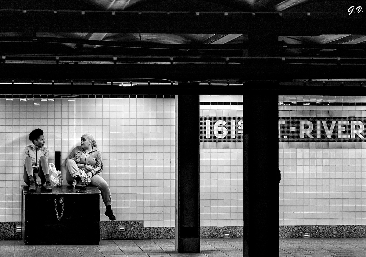 Waiting for subway train