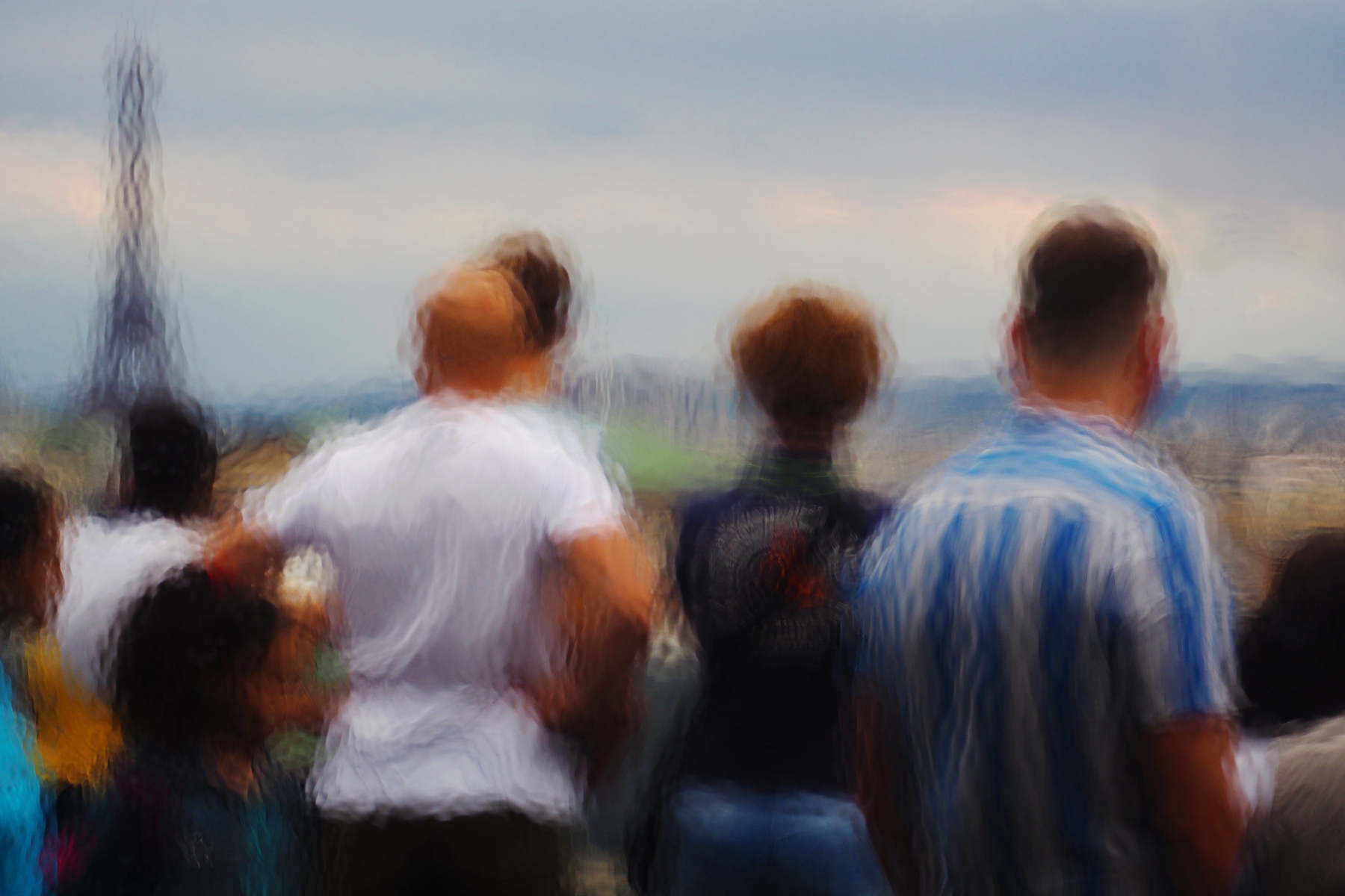 turisti a Parigi: riflesso