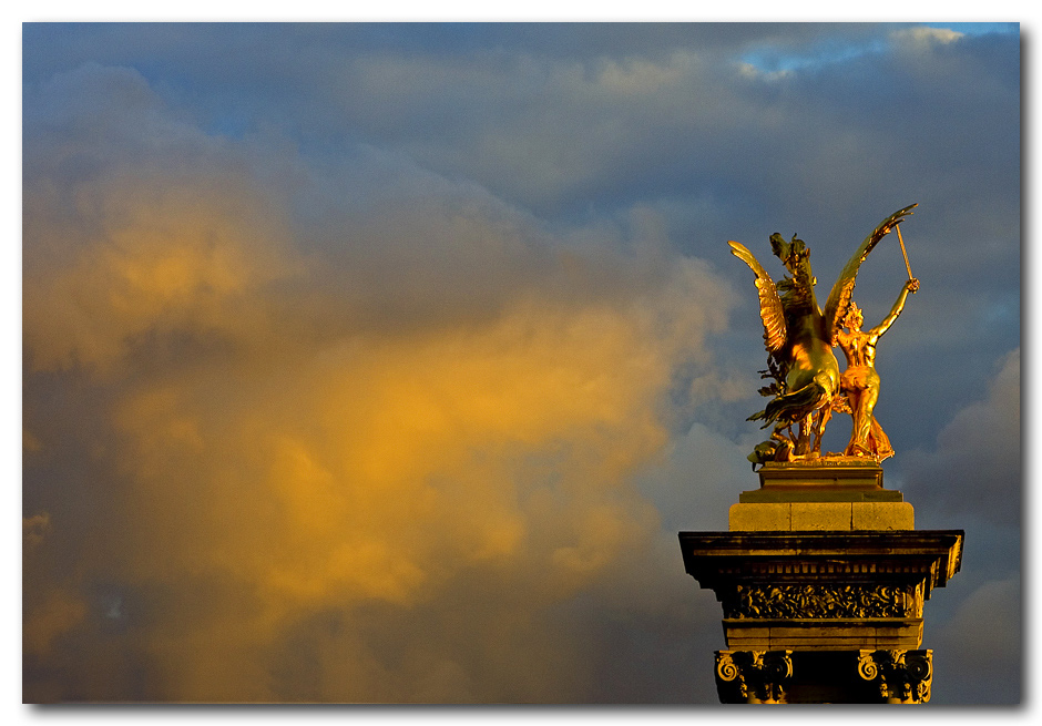 Gold sunset in Paris