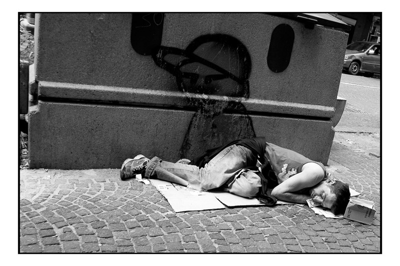 sleeping in the street