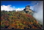 Alba nuvolosa sulla Sacra di San Michele. Avigliana, Torino#