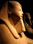 sfinge al museo egizio di Torino riflessa in un vetro