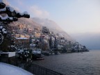 Scorcio di Moltrasio,paesino sul Lago di Como la mattina del 4 marzo 2005,una bella nevicata nella notte