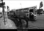 Taking the Bus B/N Taking the Bus B/N