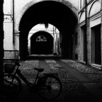 Bicicletta con portico