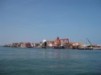 La vista che si gode arrivando all'approdo di Pellestrina da Chioggia.
