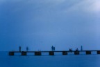 Pescatori su un molo dopo il tramonto.
Sono dell'idea che la foto sarebbe migliorata abbastanza se la linea del tramonto coincidesse col molo o fosse addirittura sotto, siete d'accordo?(no guarda...butta via tutto e vai a zappare... ;P)