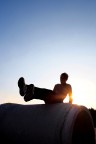 Parkour - kong vault in the sunset Parkour - kong vault in the sunset