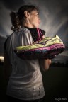Micaela Bonessi, athlete and coach, wears Mizuno