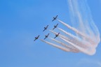 Squadra di volo artistico spagnola durante la european air show a Jesolo
