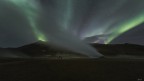 Aurora boreale nell'area geotermica Hverir Aurora boreale nell'area geotermica Hverir