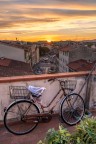 tramonto con bicicletta